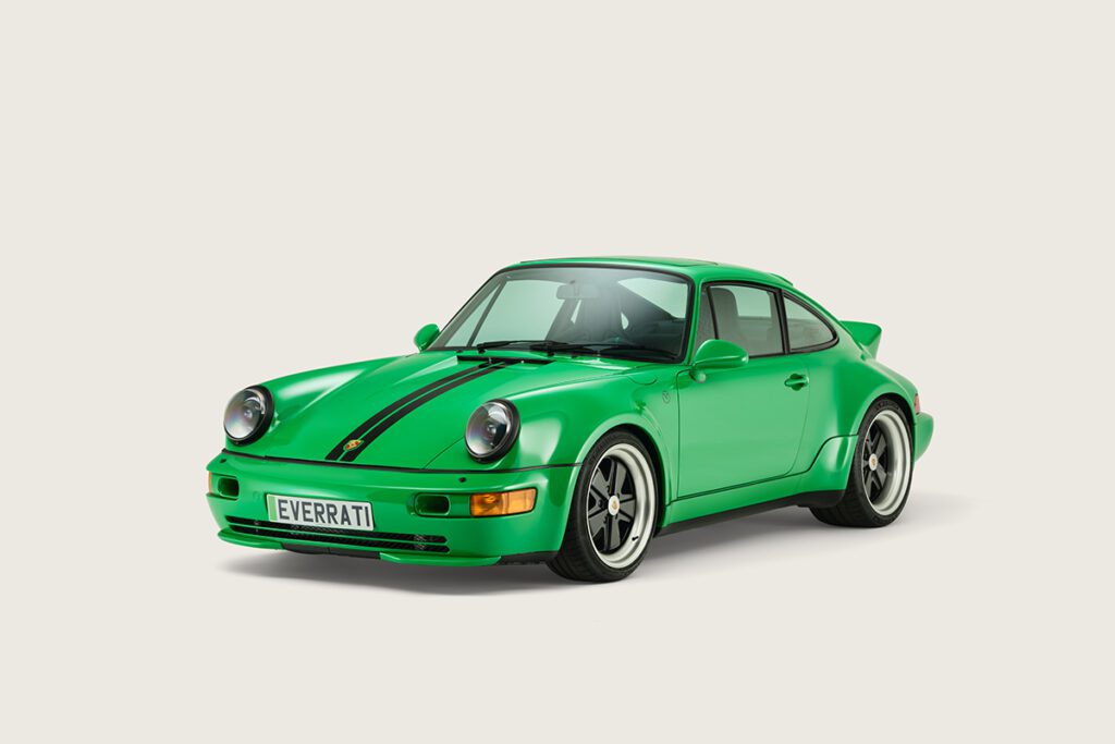 Green electric Porsche 911 (964) Signature Wide Body by Everrati