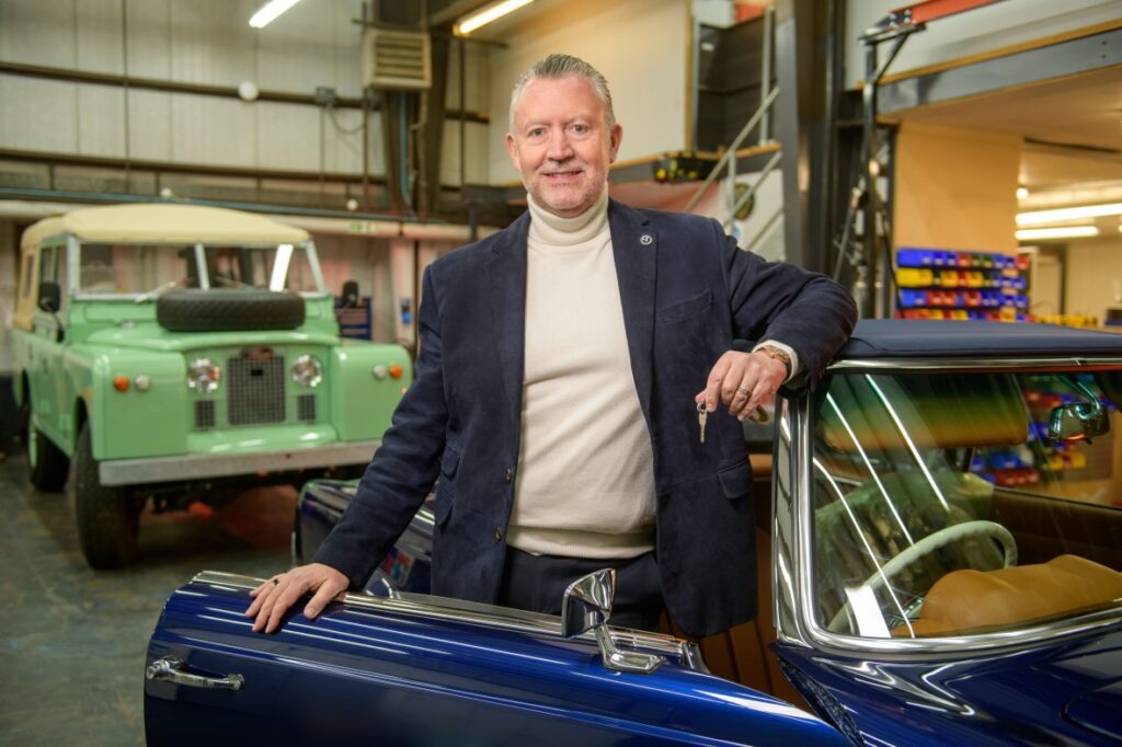 Lunny with a Mercedes Pagoda at the company’s Oxfordshire base
ADRIAN SHERRATT FOR THE SUNDAY TIMES