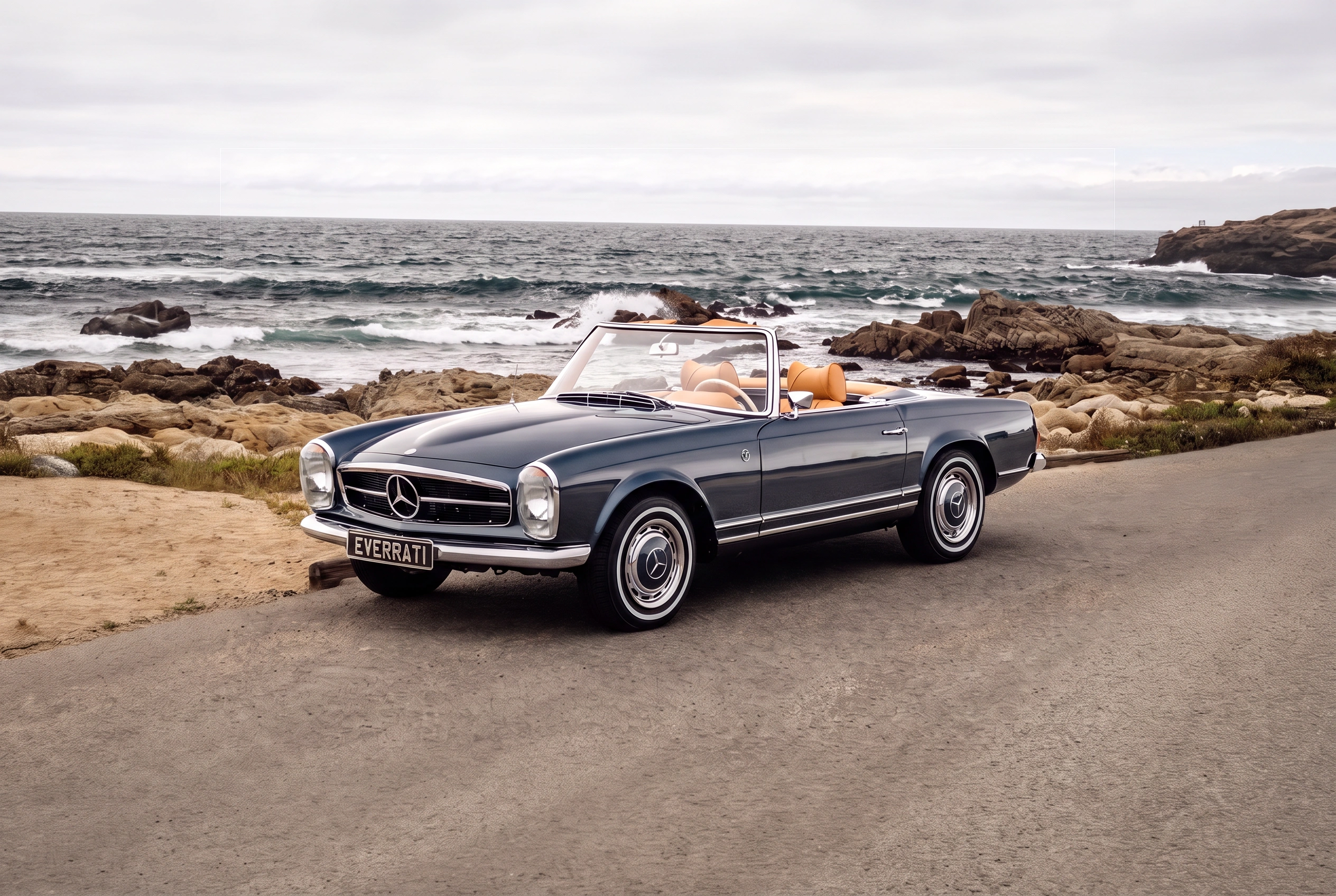 Mercedes-Benz Pagoda in Cypress Blue with Tan leather interior