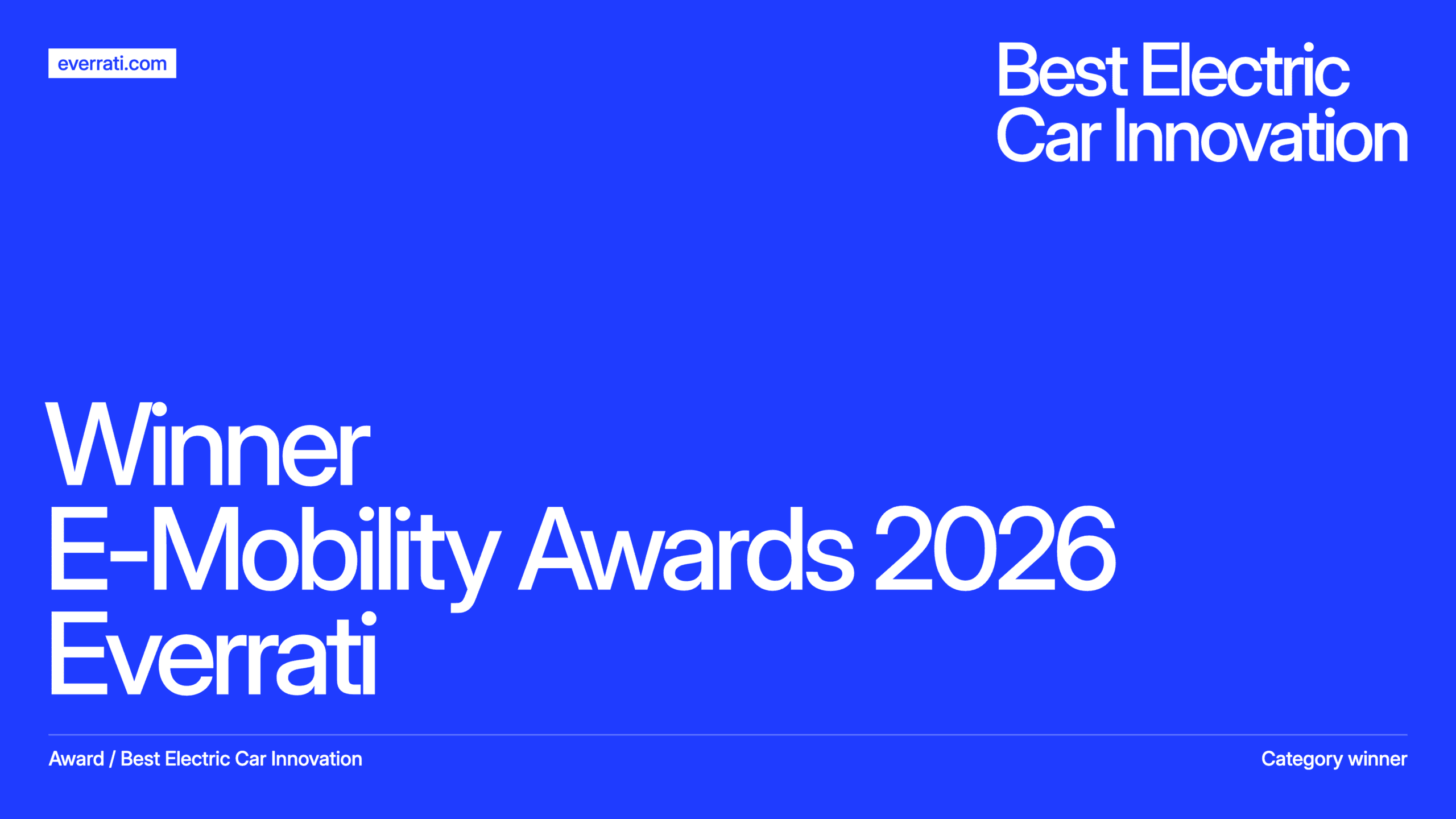 Everrati, winner of Best Electric Car Innovation at the E-Mobility Awards 2026